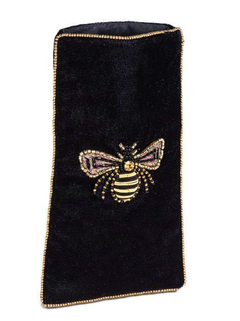 Abbott Collection Velvet Eyeglass Case with Beaded 3D Bee NWT